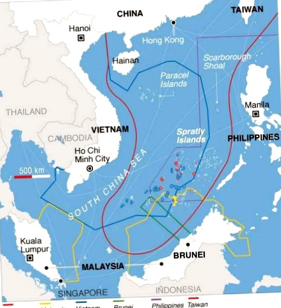 Threat bardemanover of chinese and vietnamese ships